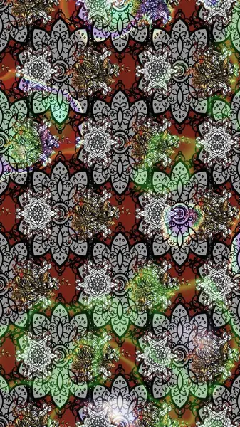 Eski usul küçük çiçekli şirin bir eskiz deseni. Moda arka planında parlak buketler. Kumaş, duvar kağıdı ve kağıt üzerine baskı yapmak için gelişen arka plan. Raster illüstrasyonu.