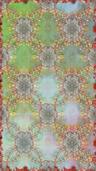 Botanical seamless pattern. Organic elements. Raster pattern. Watercolor effect.