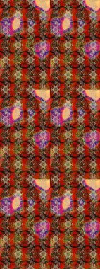 Kahverengi, kırmızı ve bej renklerde. Çiçekli güzel suluboya desen. Raster illüstrasyonu.