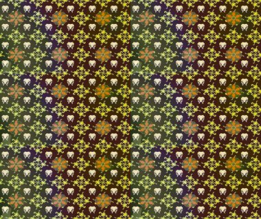 Renkli Yaz Temalı eskiz kalıbı. Düz Çiçek Elementleri Tasarımı. Sevimli çiçek raster deseni. Modaya uygun kumaş deseni.