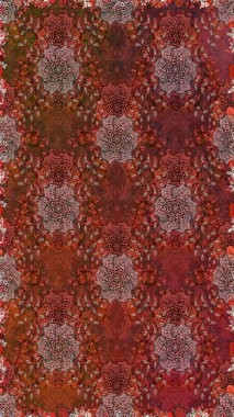 Kahverengi ve kırmızı renkte çiçekler. Yumuşak, yaz çiçekli arka plan. Raster çiçek desenli ve çiçekli..