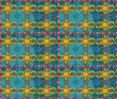 Kusursuz çiçek deseni duvar kâğıdı olarak kullanılabilir. Raster illüstrasyonu. Mavi renkte çiçekler.