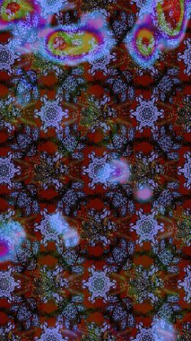 Raster deseni. Karalama çiçekleri çizim kalıbı. Kahverengi, mavi ve gri el çizimi desen. Sanat ilham verici, mavi ve gri renkli çiçekler ve yapraklar.