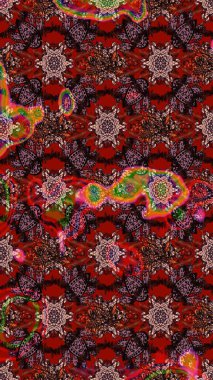 Bahar çiçekleriyle güzel bir çiçek deseni çizmişsin. Güzel kumaş deseni. Raster illüstrasyonu.