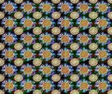 Çiçekli bahar çiçekleri. Küçük renkli çiçekler. Motley illüstrasyonu. Moda baskıları için zarif bir şablon. Küçük çiçekte şirin desenler.