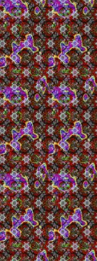 Raster illüstrasyonundaki çiçek desenli çizim. Renkli Yaz Temalı eskiz kalıbı. Düz Çiçek Elementleri Tasarımı. Gri, kırmızı ve kahverengi renkte çiçekler.