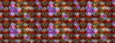 Çiçekli çiçek deseni, suluboya. Düz Çiçek Elementleri Tasarım Raster illüstrasyonu. Kahverengi, kırmızı ve gri renkte çiçekler. Renkli Bahar Teması çizim kalıbı.