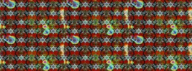 Moda baskıları için zarif bir şablon. Parlak renkli çiçekleri ve kahverengi, kırmızı ve gri renkte yaprakları olan harika bir çiçek deseni. Modern çiçek arkaplanı. Halk stili.