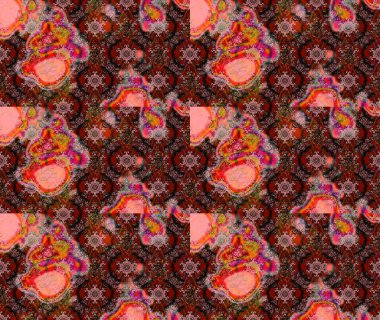 Kahverengi renkli etnik çiçeklerin olduğu zarif bir eskiz modeli. Raster Çiçek İllüstrasyonu güzel tekstil..