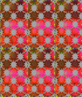 Güzel kumaş deseni. Düz Çiçek Elementleri Tasarımı. Renkli Bahar Temalı Kusursuz Arkaplan. Raster illüstrasyonunda kusursuz çiçek deseni.