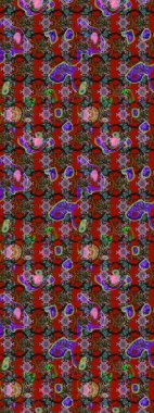 Raster suluboya çiçek deseni, narin çiçekler, kırmızı, kahverengi ve yeşil çiçekler, tebrik kartı şablonu. Güzel kumaş deseni.