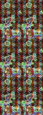 Renkli Yaz Temalı eskiz kalıbı. Raster Illustrasyon 'daki Çiçek Deseni' nin son moda çizimi. Güzel kumaş deseni. Düz Çiçek Elementleri Tasarımı.