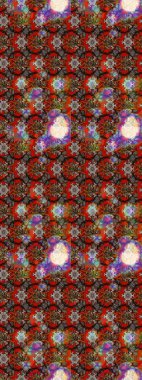 Çiçekli karalama şeklinde Raster çiçek deseni. Raster illüstrasyonu. Yumuşak, bahar çiçekleri kahverengi, kırmızı ve gri renklerde.