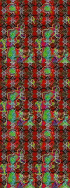 Raster illüstrasyonu. Kıvırcık, parlak örgü. Güzel, parlak, pürüzsüz kumaş, tuval. Desen, çizim, çiçek sınırı. Eski moda arka plan. Çiçeklerin çelengi.