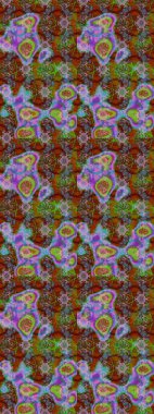 Küçük çiçekteki sevimli çiçek deseni. Birçok kahverengi, yeşil ve mavi soyut çiçekli tropik eskiz deseni. Varicolobrown, yeşil ve mavi raster çizimi.