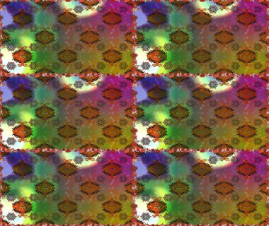 Raster illüstrasyonunda kusursuz çiçek deseni. Kahverengi renkte çiçekler.