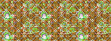 Raster deseni. Raster illüstrasyonu. Küçük çiçekteki sevimli çiçek deseni. Kahverengi, yeşil ve nötr renklerde yaz çiçekleri.