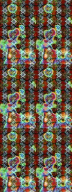 Renkli Yaz Temalı eskiz kalıbı. Raster Illustrasyon 'daki Çiçek Deseni' nin son moda çizimi. Güzel kumaş deseni. Düz Çiçek Elementleri Tasarımı.