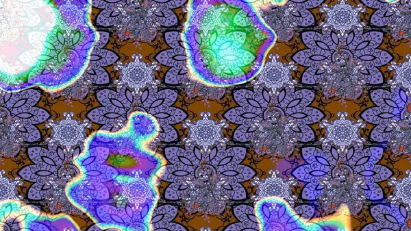 Renkli Bahar Teması eskiz kalıbı. Çiçekli çizim şekli. Mor renkli çiçekler. Düz Çiçek Elementleri Tasarımı.