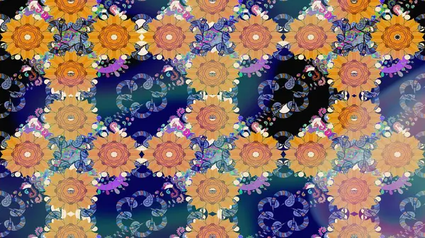 Ethnic Mandala ornament. Can be used for textile, greeting card, coloring book, phone case print. Indian floral paisley medallion pattern. Raster Henna tattoo style.