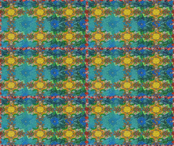 Kusursuz çiçek deseni duvar kâğıdı olarak kullanılabilir. Raster illüstrasyonu. Mavi renkte çiçekler.