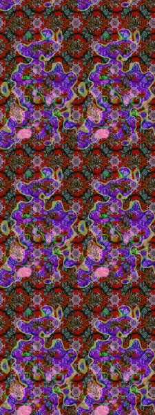 Kahverengi, kırmızı ve mor renkli çiçekler. Asya tekstil tarzında. Çiçek desenli çizim. Renkli Bahar Teması eskiz kalıbı. Düz Çiçek Elementleri Tasarımı. Raster illüstrasyonu.