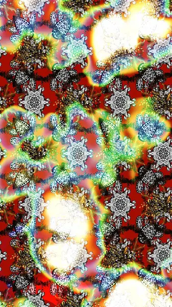 Çiçekli güzel suluboya desen. Raster illüstrasyonu. Tarafsız, gri ve kırmızı renklerde.