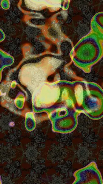 Kahverengi, gri ve yeşil renkli çiçekler. Küçük çiçekteki sevimli çiçek deseni. Raster illüstrasyonu.