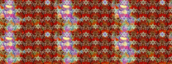 Suluboya çiçekli çiçek deseni. Kahverengi, kırmızı ve nötr renklerde Asya tekstili. Raster illüstrasyonu.