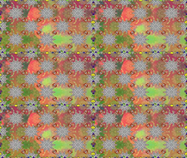 Gri ve kahverengi renkli çiçekler. Düz Çiçek Elementleri Tasarımı. Raster Illustrasyon 'da moda olmayan çiçek deseni. Renkli Yaz Temalı Kusursuz Arkaplan.