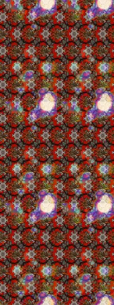 Çiçekli karalama şeklinde Raster çiçek deseni. Raster illüstrasyonu. Yumuşak, bahar çiçekleri kahverengi, kırmızı ve gri renklerde.