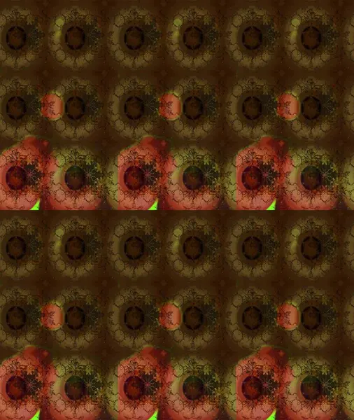 Küçük çiçekteki sevimli çiçek deseni. Raster illüstrasyonu. Raster deseni. Nazikçe, yaz çiçekleri kahverengi renklerde.