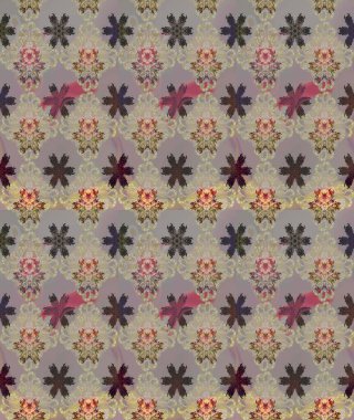 Suluboya stilinde gri renkte. Küçük çiçekli yay deseni çiz. Raster illüstrasyonu.