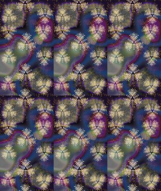 Halk tarzı. Modern çiçek arkaplanı. Moda baskıları için zarif bir şablon. Parlak renkli çiçekleri ve gri yaprakları olan muhteşem bir çiçek deseni..