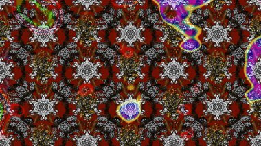 Vadinin çiçekleri gri, kahverengi ve kırmızı renklerde. Çiçeksel çizim kalıbının çizimi.