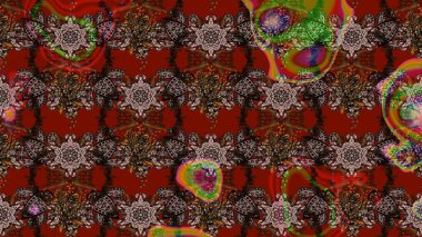 Raster illüstrasyonu. Robot resim. Küçük çiçekte sevimli çiçek deseni var..