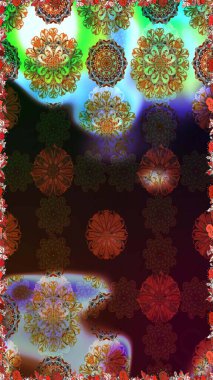 Kahverengi ve gri renkli çiçekler. Kumaş desenli papatya çiçekleri ayrıntıları.