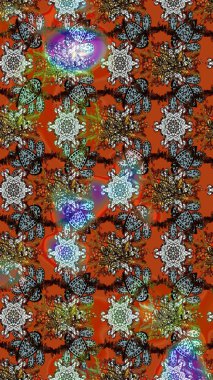 Çiçek izi. Suluboya çizim kalıbı. Çiçekler suluboya tarzında kahverengi, turuncu ve nötr renklerde.