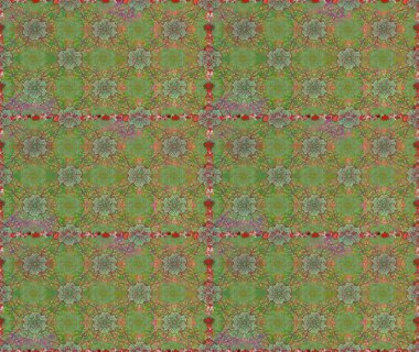 Küçük çiçekteki sevimli çiçek deseni. Varicologreen ve nötr raster pürüzsüz çizim. Birçok yeşil ve nötr soyut çiçekli tropikal desensiz desen.