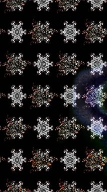 Çiçekli karalama şeklinde Raster çiçek deseni. Raster illüstrasyonu. Nazikçe, bahar çiçekleri siyah renklerde.