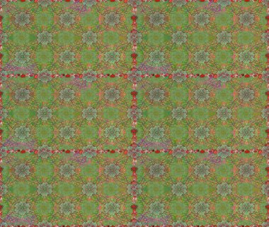 Küçük çiçekteki sevimli çiçek deseni. Varicologreen ve nötr raster pürüzsüz çizim. Birçok yeşil ve nötr soyut çiçekli tropikal desensiz desen.