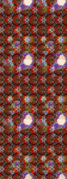 Çiçekli karalama şeklinde Raster çiçek deseni. Raster illüstrasyonu. Yumuşak, bahar çiçekleri kahverengi, kırmızı ve gri renklerde.