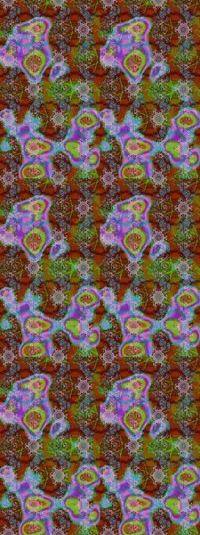 Küçük çiçekteki sevimli çiçek deseni. Birçok kahverengi, yeşil ve mavi soyut çiçekli tropik eskiz deseni. Varicolobrown, yeşil ve mavi raster çizimi.