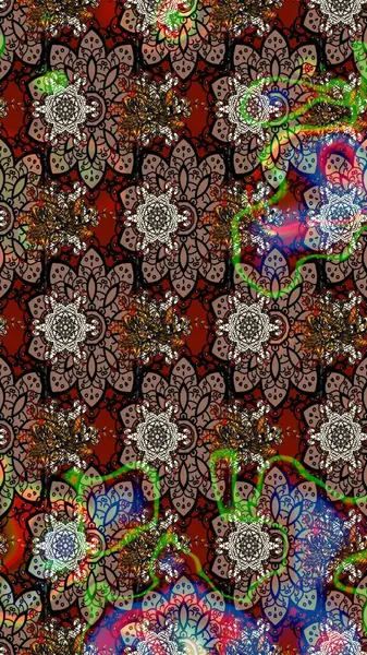 Kahverengi renkte çiçekli çiçek deseni. Suluboya tarzında kahverengi renkte çiçekler.