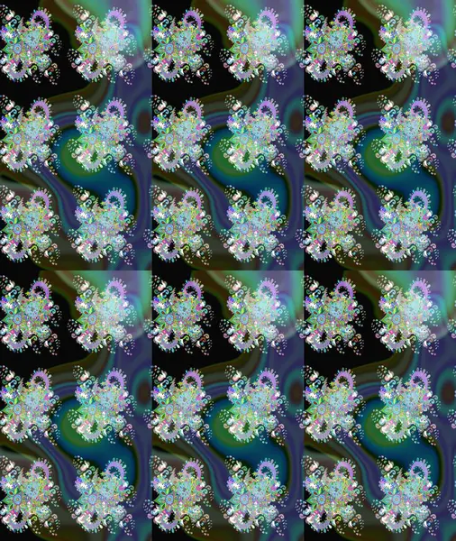 Çiçek desenli çizim. Raster illüstrasyonu. Düz Çiçek Elementleri Tasarımı. Renkli Bahar Teması eskiz kalıbı. Asya tekstil tarzında. Güzel kumaş deseni.