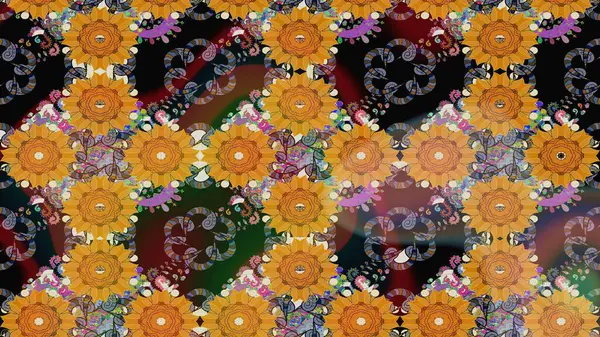 Küçük kahverengi çiçeklerdeki oldukça eski bir besin torbası deseni. Tekstil, kumaş, kapaklar, duvar kağıtları, baskı, paket, koleksiyon defteri, örgü, dekupaj için çiçek arkaplanı..