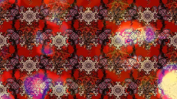 Klasik çiçekler. Yaz çiçekleri teması. Suluboya resim taklit Raster çizimi. El çizimi, soyut ve süslü elementler. Kahverengi, kırmızı ve pembe renkler.