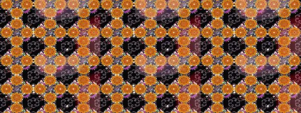 Raster illüstrasyonu. Küçük çiçekteki sevimli çiçek deseni. Raster deseni. Turuncu renkte yaz çiçekleri..