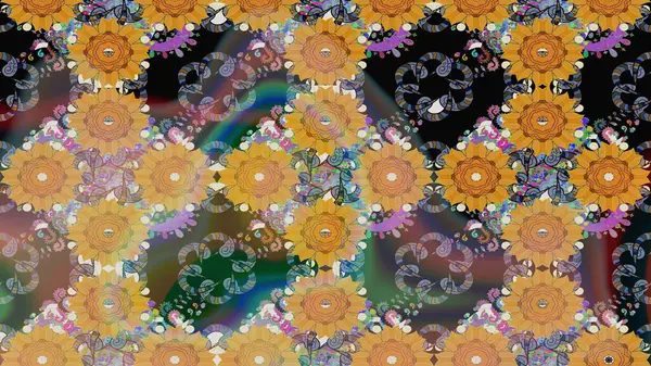 Güzel kumaş deseni. Hoş bir çiçek geçmişi var. Raster illüstrasyonu. Küçük çiçekte çizim deseni.