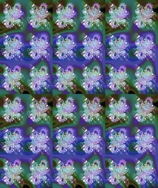 Çiçeksel elementlerle süslenmiş zarif raster dokusu. Küçük çiçekte hoş bir çiçek deseni var. Parlak çiçekli mavi renkler üzerine soyut çizim deseni.
